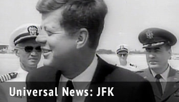 Universal Newreel reports related to President John F. Kennedy.